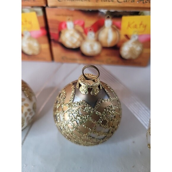 20 Giftco Christmas Holiday Glitter Ornament Place Card Holders 2" Tall w Boxes - Picture 5 of 15